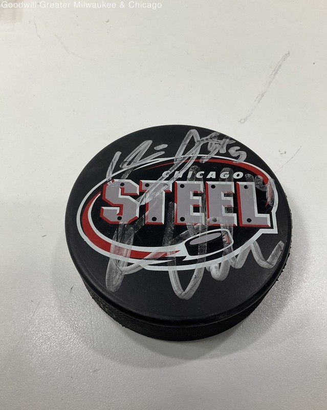 Chicago Steel Signed Autographed Hockey Puck