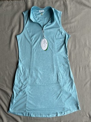 NWT Greg Norman Women's M 1/2 Zip Floral Printed Blue Golf Dress ML 75 Play  Dry | eBay
