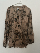 Liberty Woman Damen Bluse XL beige Blumen V-A...