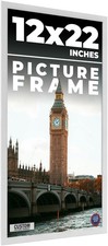 12x22 Frame White Wood Picture Photo Frame with UV Acrylic and Acid Free Backing