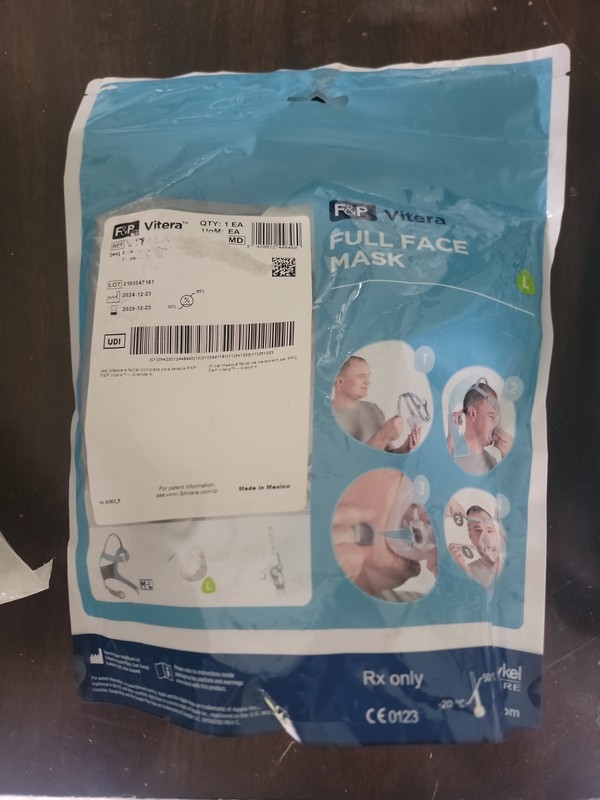 F&P Vitera Full Face CPAP Mask VIT1LA Headgear  Large Sealed Pack FREE SHIP!!!!!