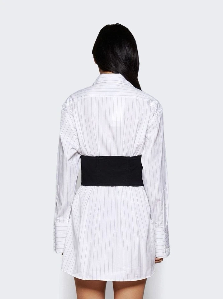 Vestido Corsé Camisa Interna DION LEE $870 Blanco con Rayas Negras Talla 2 Foto 3 de 4