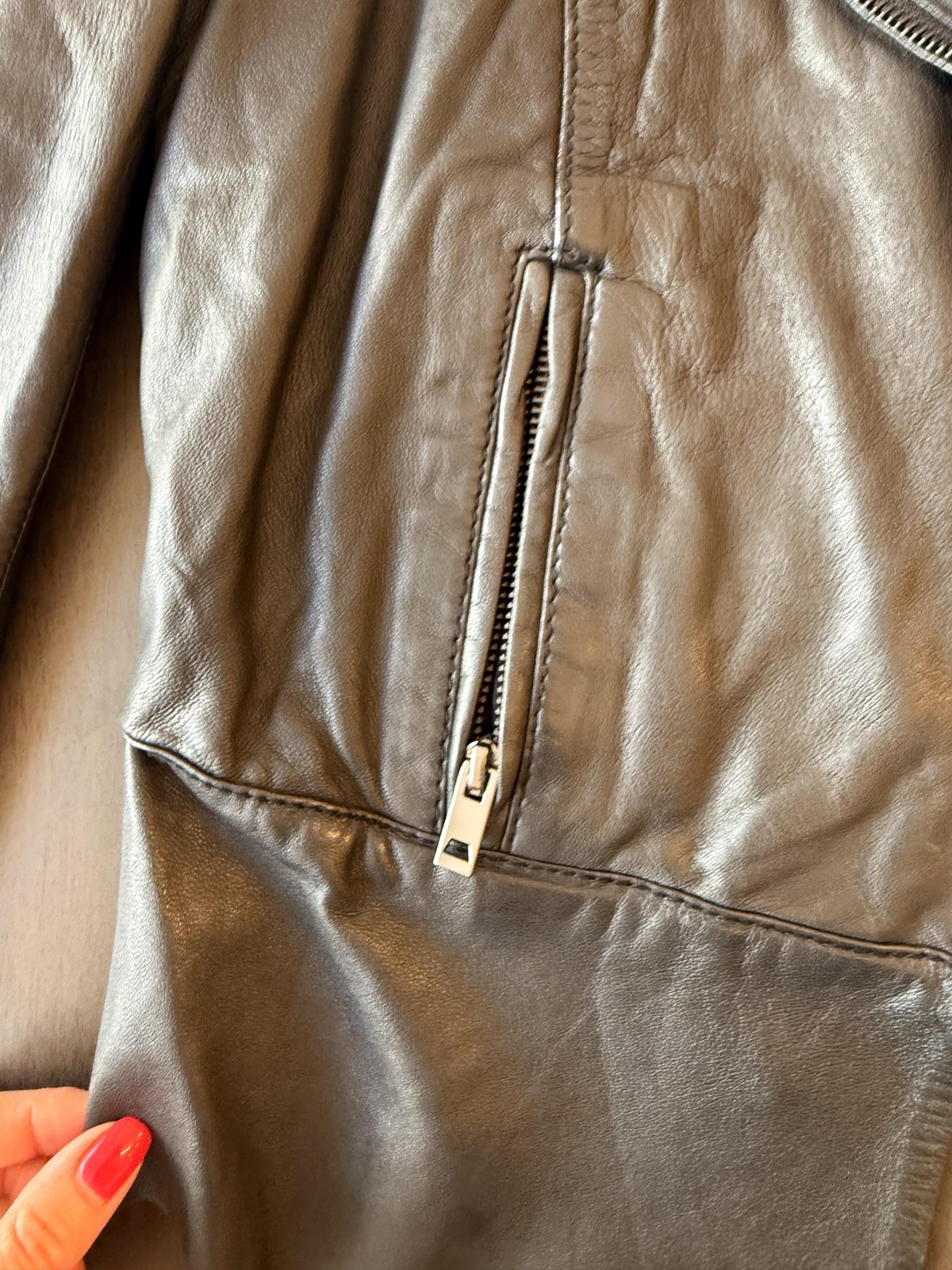 Zara Basic Leather Jacket Womens Small Black Moto… - image 4