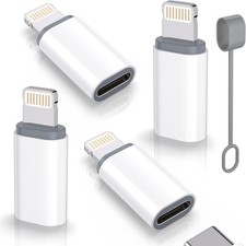 USB-C to Lightning Adapter 4-Pack MFi Certified 27W Fast Charging iPhone iPad