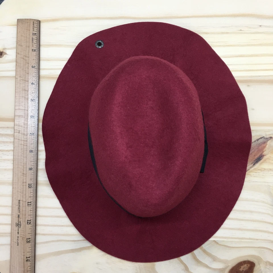 Sombrero Peter Grimm Fedora Unisex Rojo Talla Única Ajustado Redondo Ala Curvada Lana Foto 3 de 4