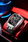 Engine Design Skeleton Mechanical Dial Men's Quartz Watch Luminous, Silicone