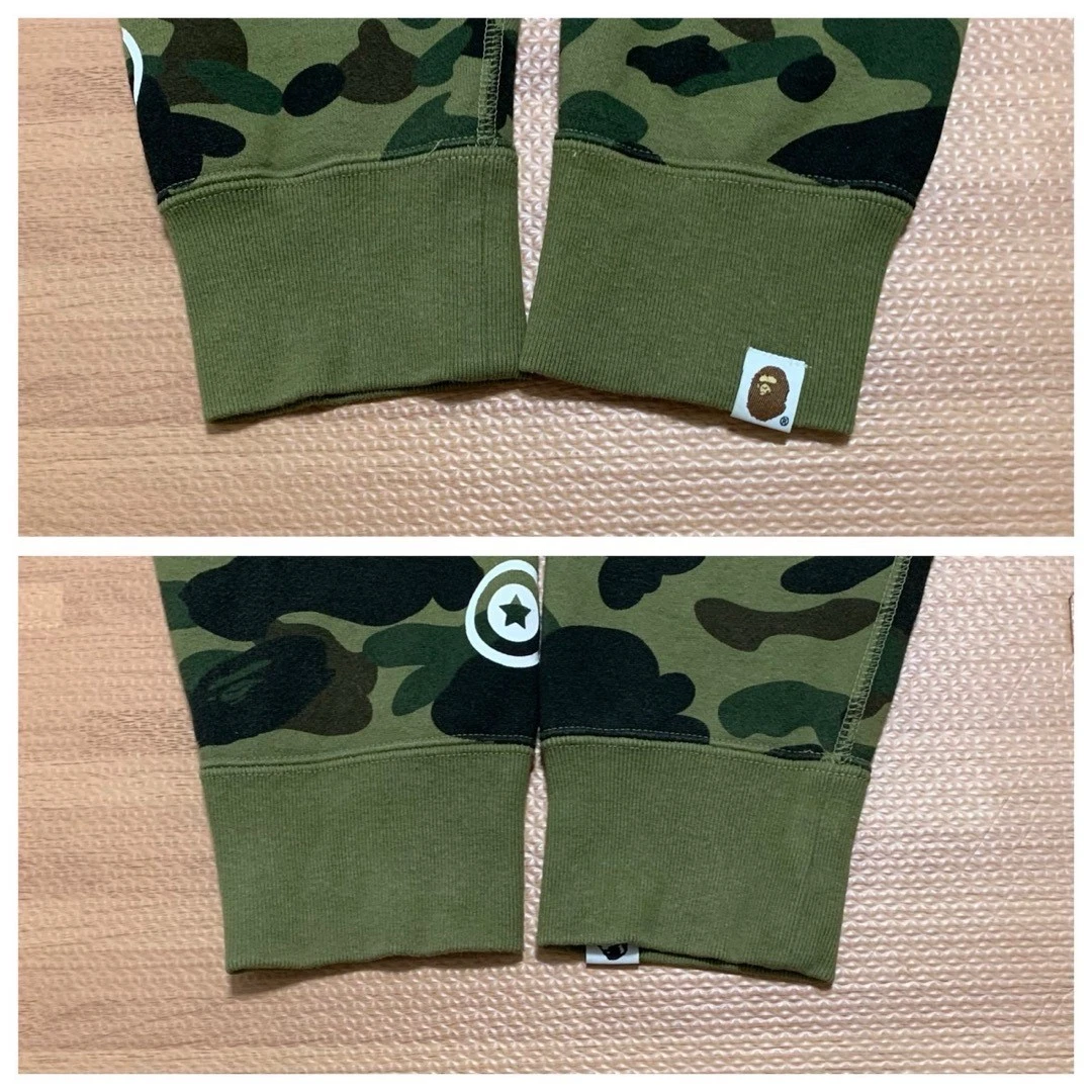 A BATHING APE (BAPE) Felpa con cappuccio Bape Shark verde mimetica L UOMO usata in ottime condizioni
