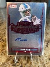 2022 SAGE Low Series Peak Performance Autographs Duece Watts #PKA-DW Red TULANE