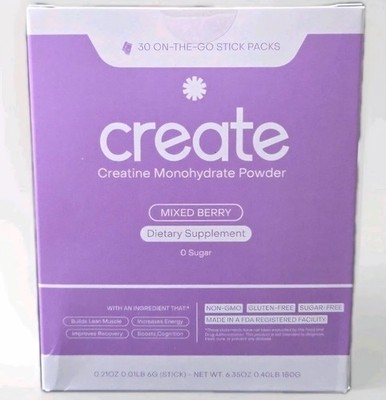 Create Creatine Monohydrate On-The-Go Stick Packs Mixed Berry (30 Sticks)