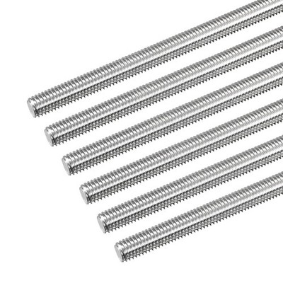 Threaded rod M8 x 350mm step 1.25mm stainless steel 304 for right 6pcs
