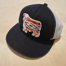 Yupoong The Classics Cow Patch Mesh Trucker Hat Black White Adjustable Southwest