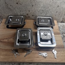 4 Stainless Door Lock Trailer Toolbox RV Paddle Handle Latch New 4.7 x 3.6