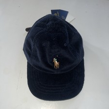 Polo Ralph Lauren Men's Corduroy Ball Cap Hat Blue NEW