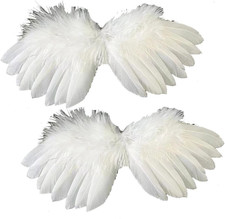 2Pcs Imitation Feather Angel Wings Ornaments Mini Angel Feather Wing