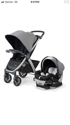 Chicco Bravo 3-in-1 Trio Travel System Camden Black Quick-Fold Stroller