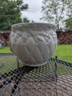 🔥 1936 Large McCoy Diamond Quilted Leaf & Berries Gloss White Jardiniere