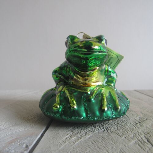 NWT Christmas Ornament Old World Christmas Tree Frog Glass Ornament - Picture 1 of 4