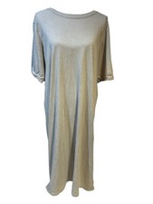 MADEWELL Tshirt Maxi Dress Plus Sz XXL Beige Comfy Roomy Short sleeve Modest