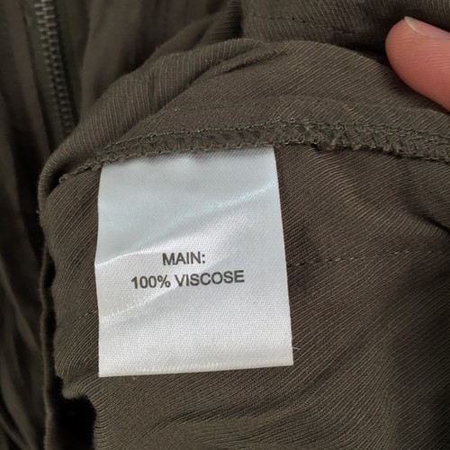 Katies womens jacket size 12 khaki green long sleeve zip viscose solid 032231 - Picture 5 of 10