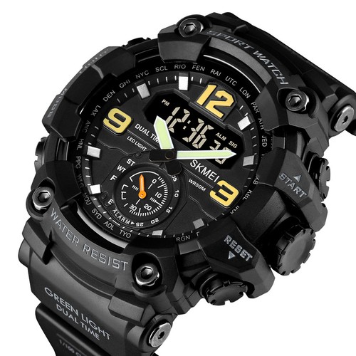 SKMEI Orologio Polso Sportivo Digitale Da Uomo Doppio Display O3I3 | eBay