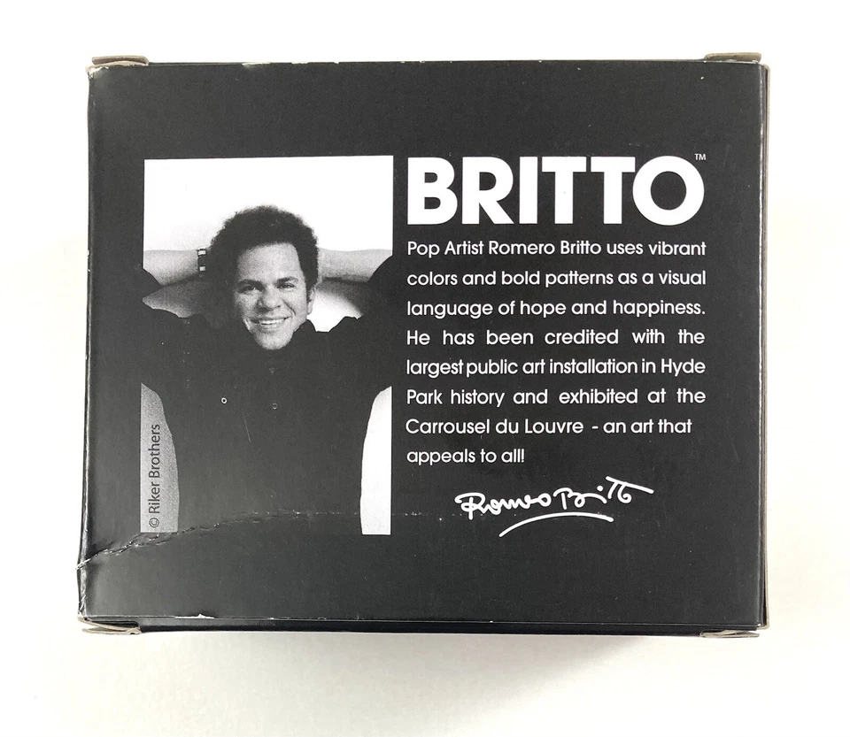 Romero Britto Vibrante Miniatura Zapato Figura Zapatilla 1.25” Alto con Caja Original Foto 3 de 4