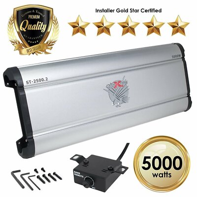 SOUNDXTREME 5000W MAX POWER CAR AUDIO 2-CHANNEL CLASS AB  AMPLIFIERS BASS AMP