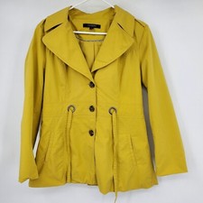 Sandro Studio Mustard Yellow Button Up Tie Waist Lightweight Spring Jacket Mediu