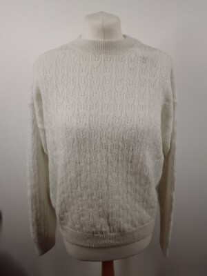 Mango Mng Strickpullover mit Silbermetallicgarn Größe M Neu mit Etikett