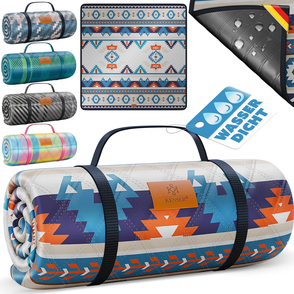 KESSER® Picknickdecke Campingdecke wasserdicht 200x200cm Outdoor Strand Decke
