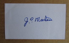 J. C. MARTIN SIGNED AUTOGRAPH 3X5 INDEX CARD 1969 WORLD SERIES CHAMPION NY METS