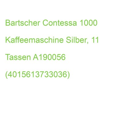 Bartscher Contessa 1000 Kaffeemaschine Silber, 11 Tassen A190056 (4015613733036)