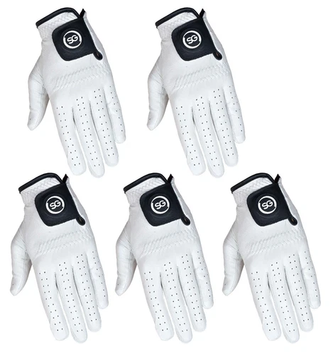 SG Men White 100% cabretta leather Golf Gloves Cadet and Regular sizes