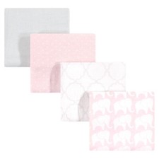Hudson Baby Cotton Flannel Receiving Blankets, Girl Elephant, One Size