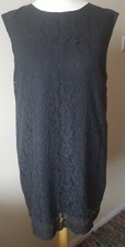French Connection Short Shirt Dress Size 8 Black Lace