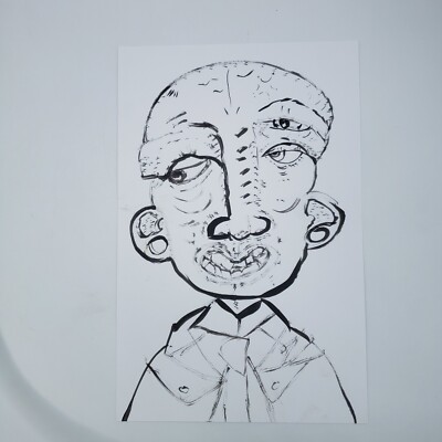 Otis Bruhserko Original Painting Graffiti Outsider Art Brut by Arizona Artist