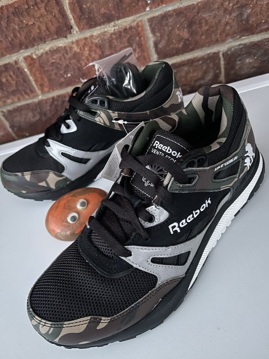 REEBOK X AAPE VENTILATOR CAMO BLACK WHITE UK6 EU39 US7