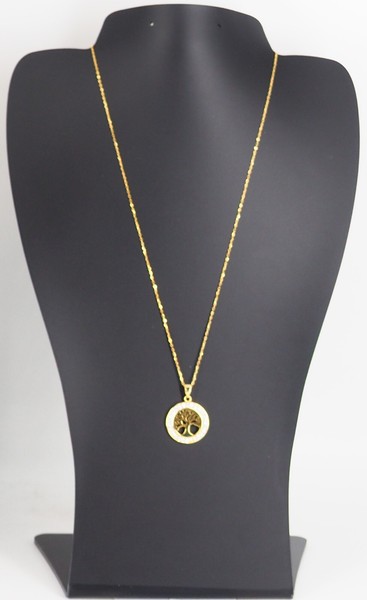 Alternate view of 925 Sterling Silver Tree Life Necklace Pendant 14k Gold Plated Made Italy