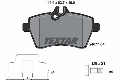 Textar 2407701 Brake Pad Set for sale online | eBay UK