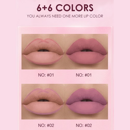 Matte Lip Gloss Lip Liner Combo 12pcs Set T9J1 - Picture 12 of 12