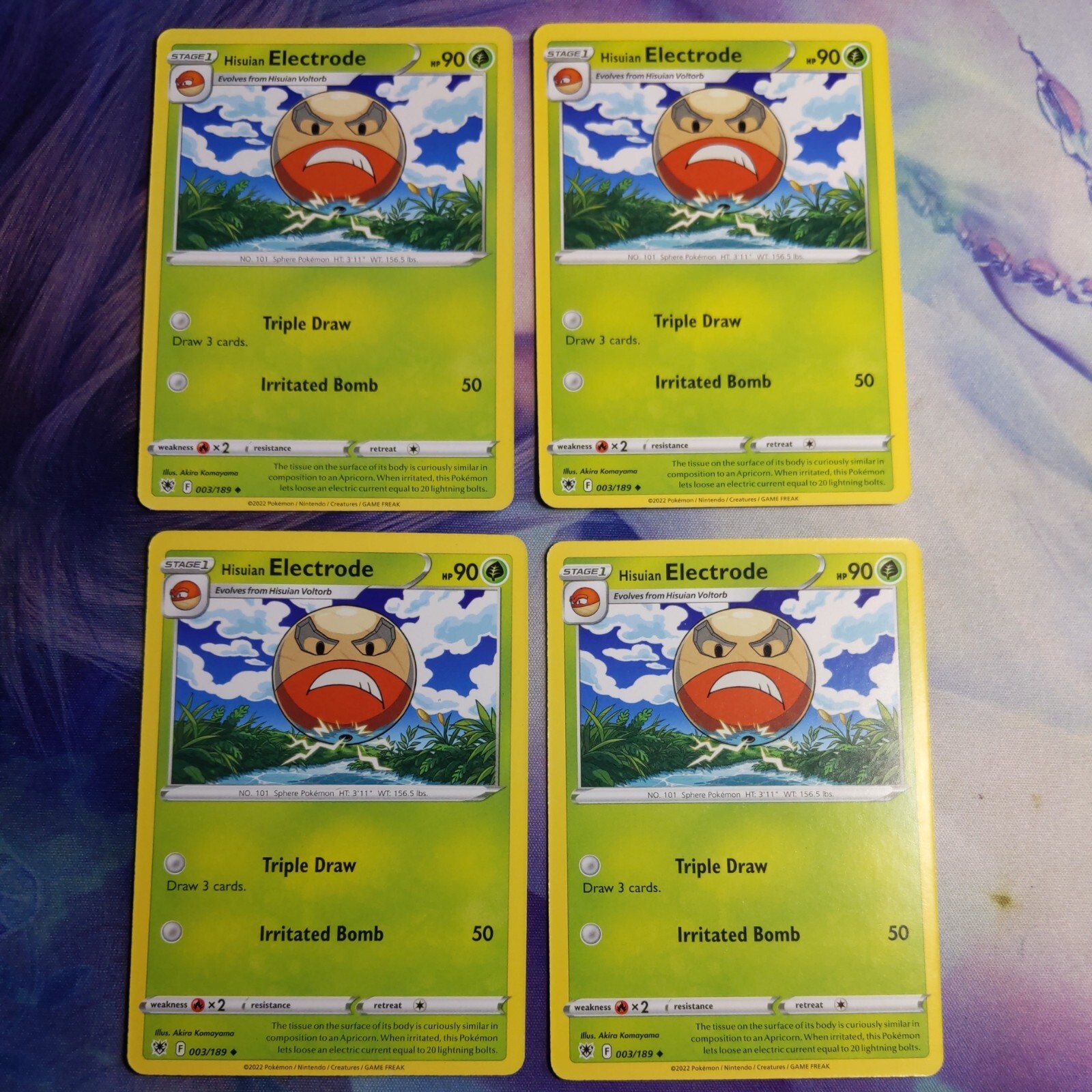 Pokemon Astral Radiance Hisuian Electrode 003/188 X4 eBay