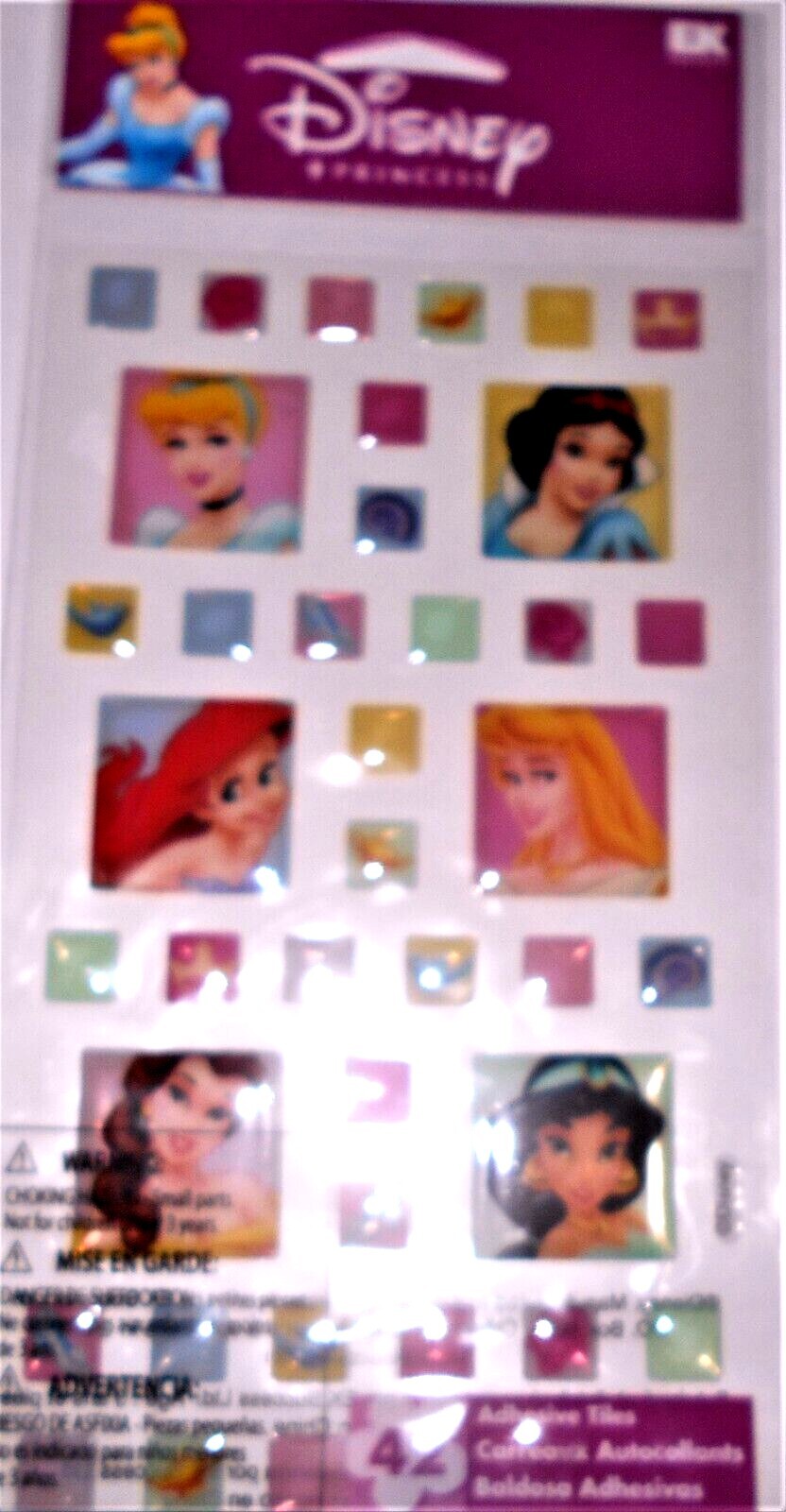 Disney Princess Ariel Jasmine Belle Aurora Snow Adhesive Tiles Epoxy ...