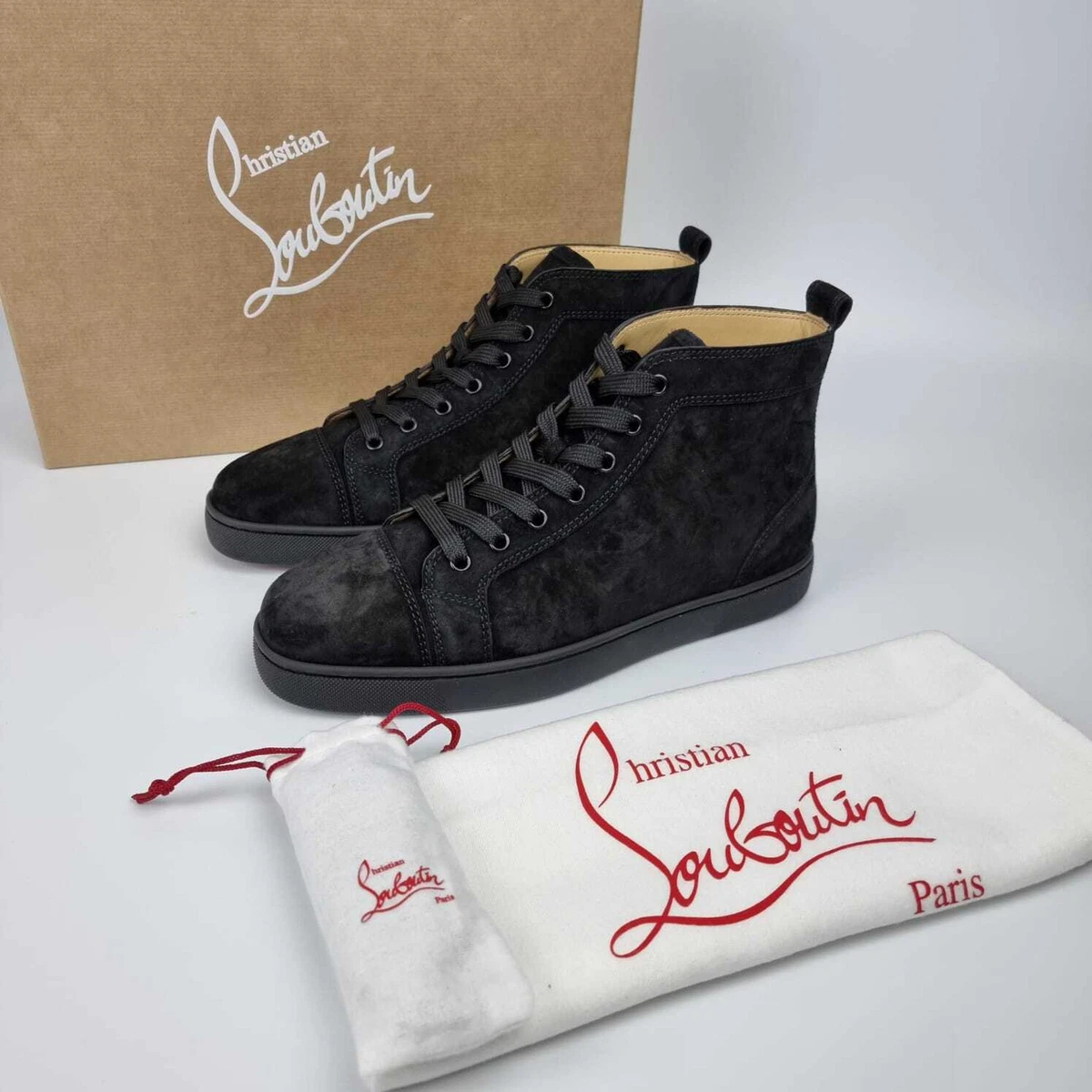 Louis Suede High Top Sneakers in Black - Christian Louboutin