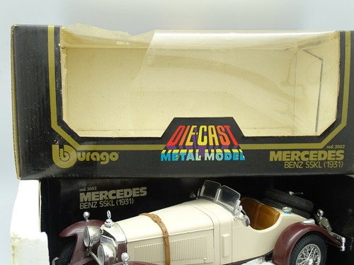 Burago 1/18 - Mercedes SSKL Blanca Y Marrón 1931 - Imagen 2 de 2