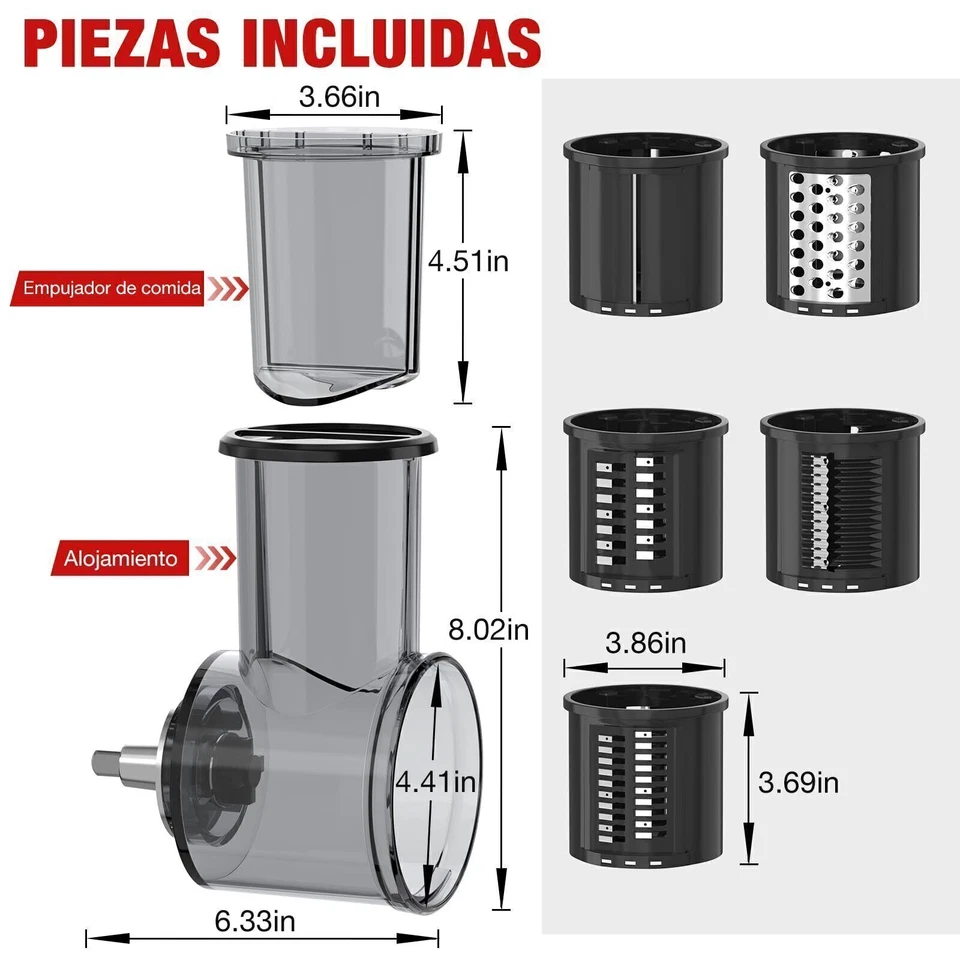 Acessório triturador fatiador de alimentos de cozinha para acessórios KitchenAid Stand Mixer - Imagem 3 de 4