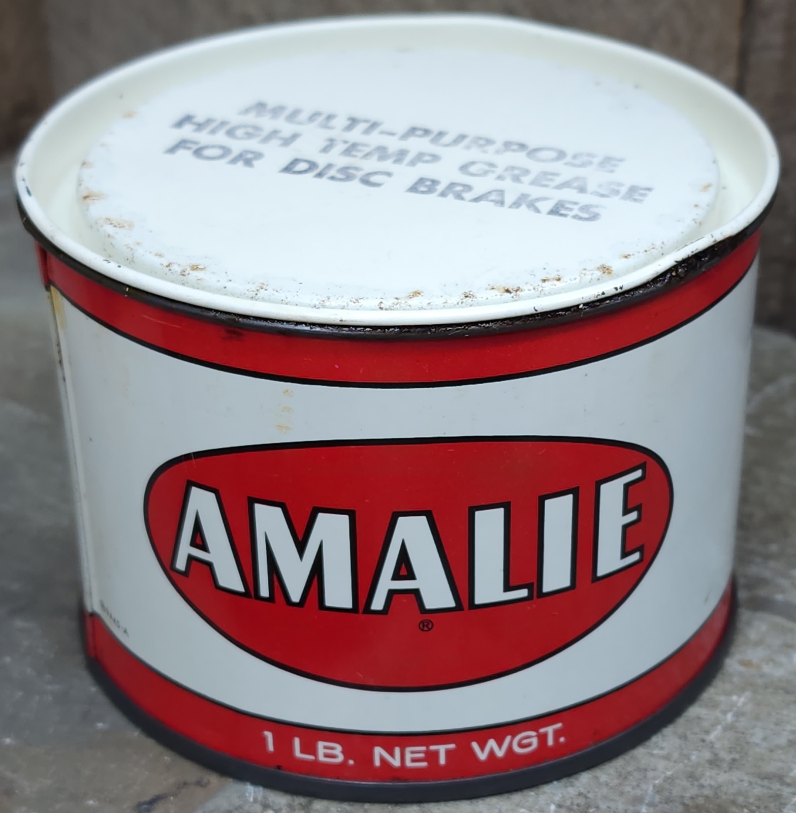 Vintage Amalie Motor Oil One Pound Disc Brakes Grease Advertising Can 1 ...