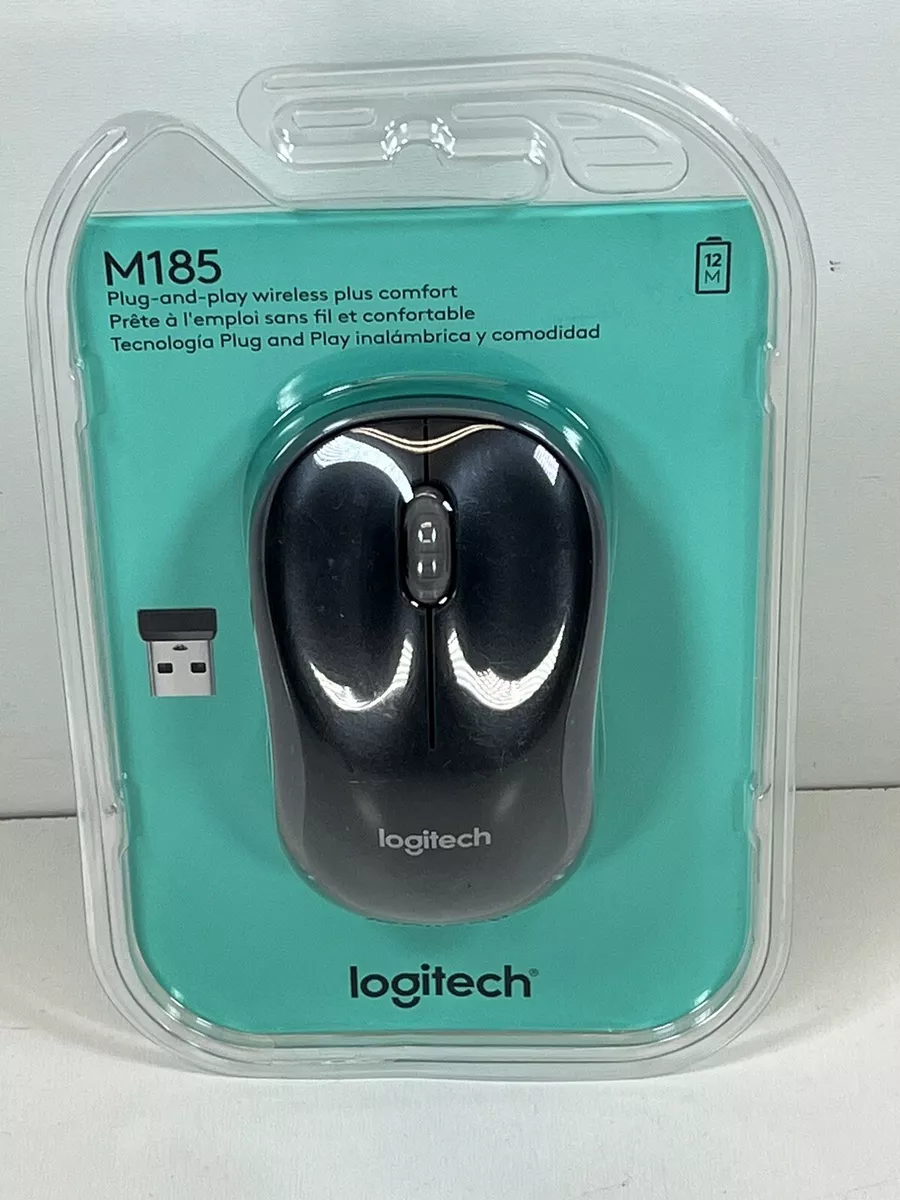 Logitech M185 Wireless Mouse - Swift Gray 910-002225 New Sealed Package