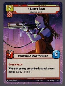 Star Wars Unlimited TotR Hyperspace Card TWI433 Aurra Sing