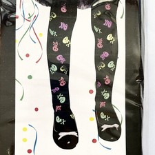 girls Colored Skull  Crossbones print back Halloween tights Costume NEW Age 3 