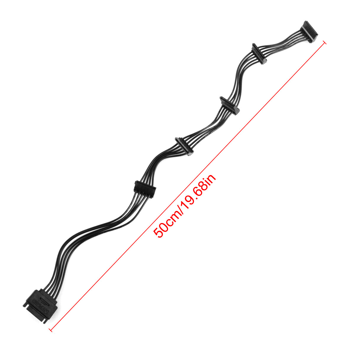 15 Pin SATA Power Extension Hard Drive Cable 1 Male to 5 Female Power