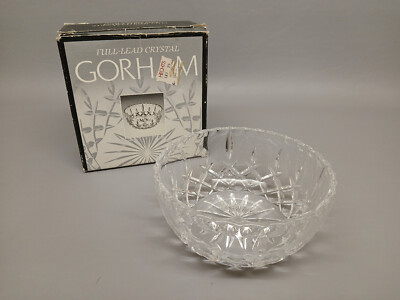 Vintage Gorham Full Lead Crystal Glass Candy Dish With Box
